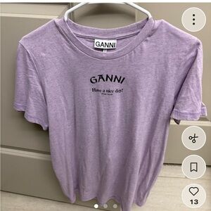 Ganni Light Purple Short Sleeve Tee